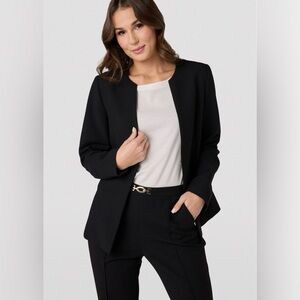 Elis Classic Collarless Cropped Sleeve Blazer Size 42